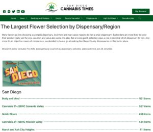 The Largest Flower Selection by Dispensary/Region