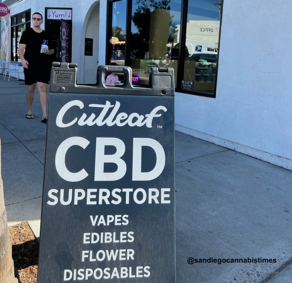Cutleaf Storefront sign, San Diego Cannabis Times