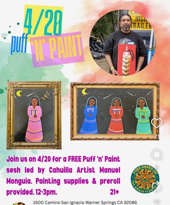 Free Puff ‘n’ Paint sesh 4/20 Warner Springs